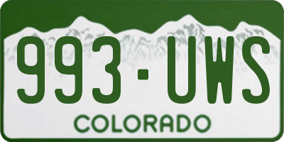 CO license plate 993UWS