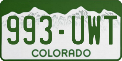 CO license plate 993UWT