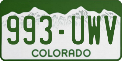 CO license plate 993UWV