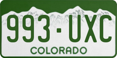 CO license plate 993UXC