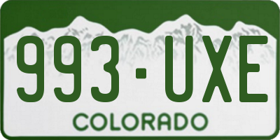CO license plate 993UXE
