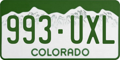 CO license plate 993UXL