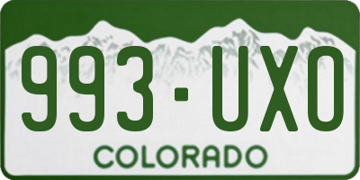 CO license plate 993UXO