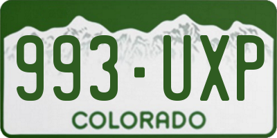 CO license plate 993UXP