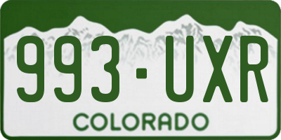 CO license plate 993UXR