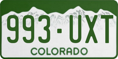 CO license plate 993UXT