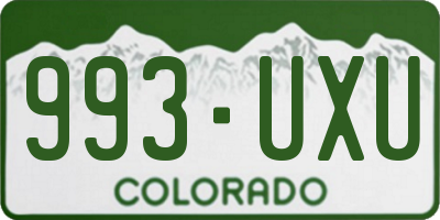 CO license plate 993UXU