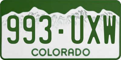 CO license plate 993UXW