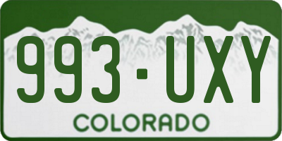 CO license plate 993UXY