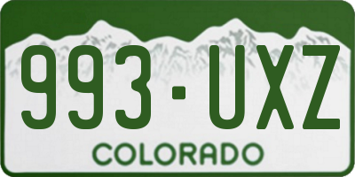 CO license plate 993UXZ