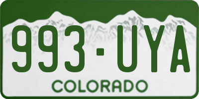CO license plate 993UYA