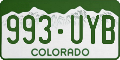 CO license plate 993UYB