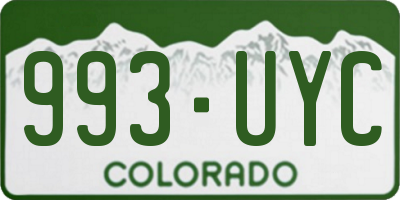 CO license plate 993UYC