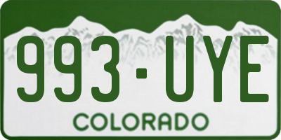 CO license plate 993UYE