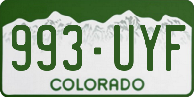 CO license plate 993UYF