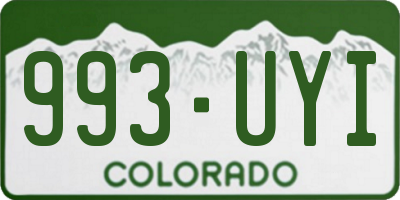CO license plate 993UYI