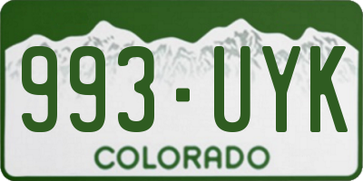 CO license plate 993UYK