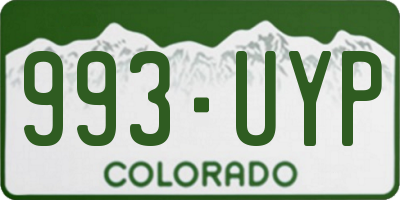 CO license plate 993UYP