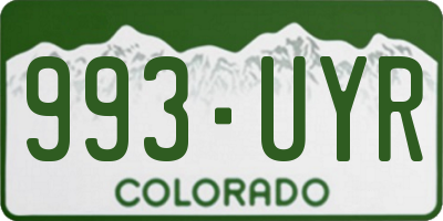 CO license plate 993UYR