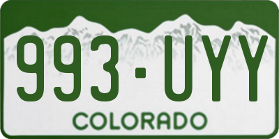 CO license plate 993UYY