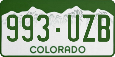 CO license plate 993UZB
