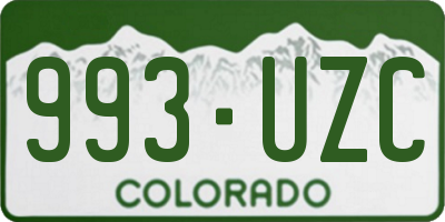 CO license plate 993UZC