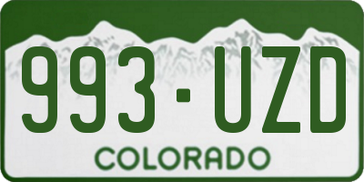 CO license plate 993UZD