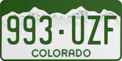 CO license plate 993UZF