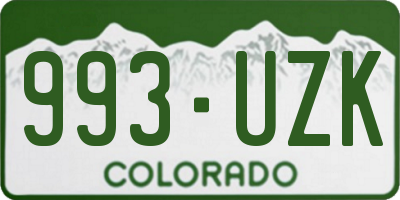 CO license plate 993UZK