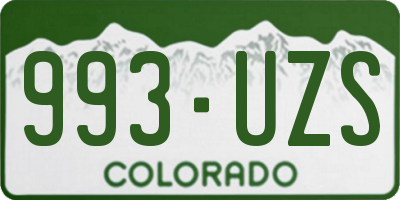 CO license plate 993UZS
