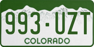 CO license plate 993UZT