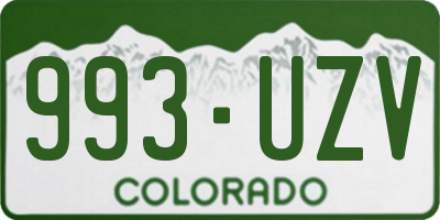 CO license plate 993UZV