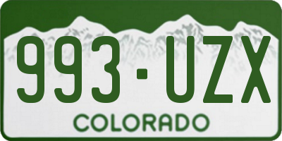 CO license plate 993UZX