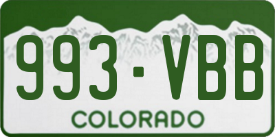 CO license plate 993VBB