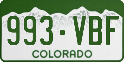 CO license plate 993VBF
