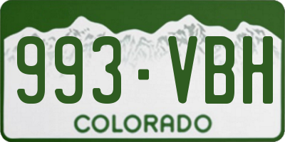 CO license plate 993VBH