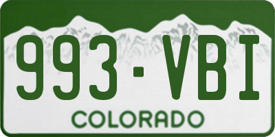 CO license plate 993VBI