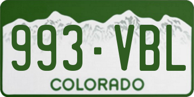 CO license plate 993VBL