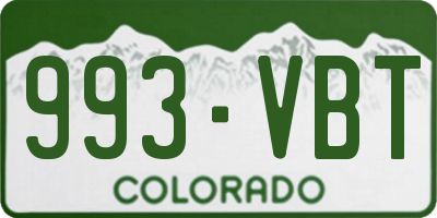 CO license plate 993VBT