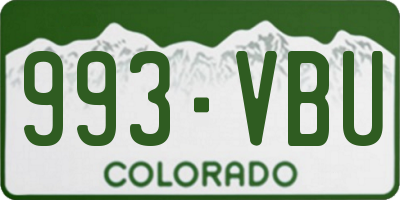 CO license plate 993VBU