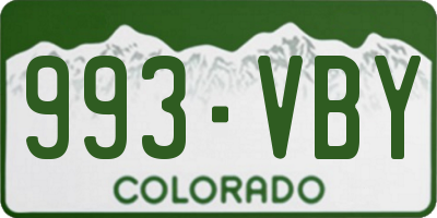 CO license plate 993VBY