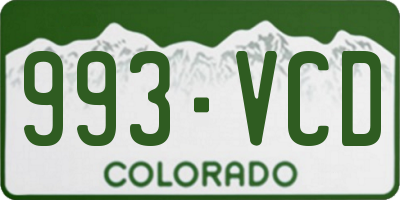 CO license plate 993VCD