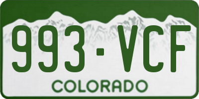 CO license plate 993VCF
