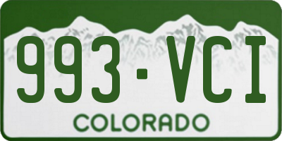 CO license plate 993VCI