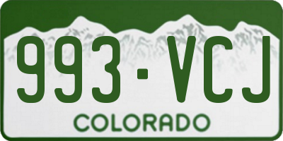 CO license plate 993VCJ