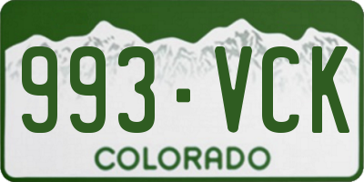 CO license plate 993VCK