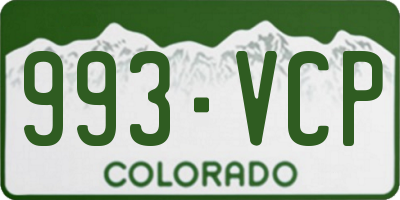 CO license plate 993VCP