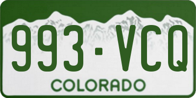 CO license plate 993VCQ