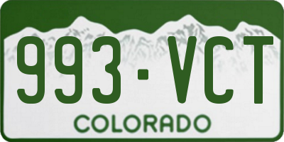 CO license plate 993VCT