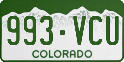 CO license plate 993VCU